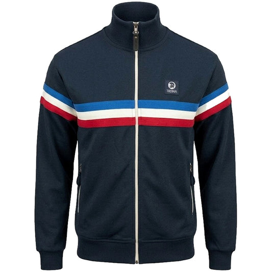 Trojan Records Retro Stripe Track Top Navy