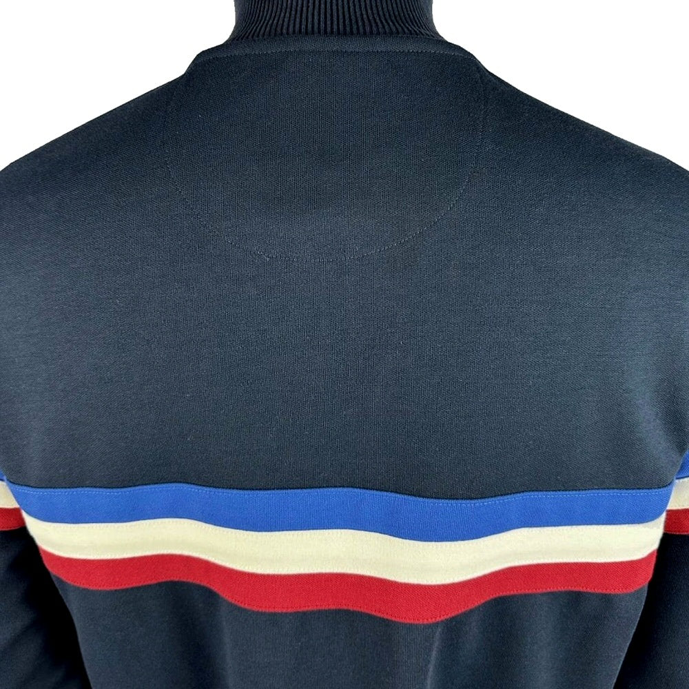 Trojan Records Retro Stripe Track Top Navy