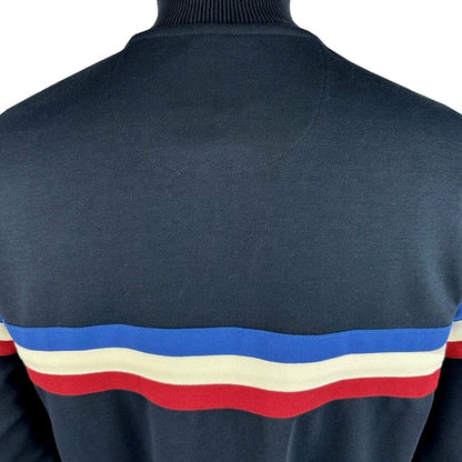 Trojan Records Retro Stripe Track Top Navy