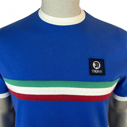 Trojan Records Retro Triple Stripe T-Shirt Cobalt