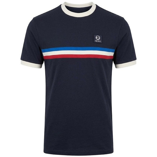 Trojan Records Retro Triple Stripe T-Shirt Navy