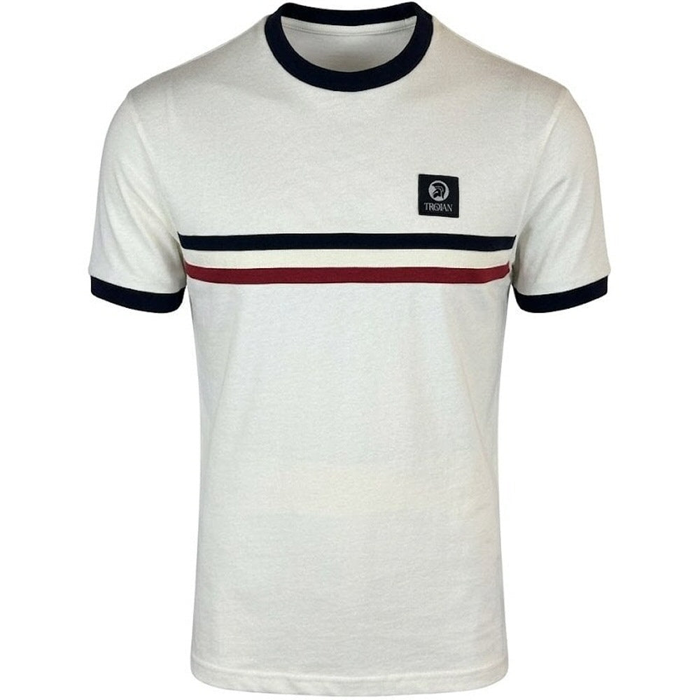 Trojan Records Retro Triple Stripe T-Shirt Ecru