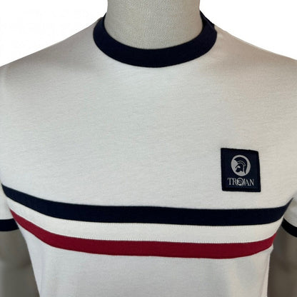 Trojan Records Retro Triple Stripe T-Shirt Ecru