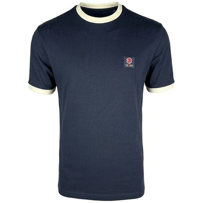 Trojan Records Flag Badged Plain T-Shirt Navy