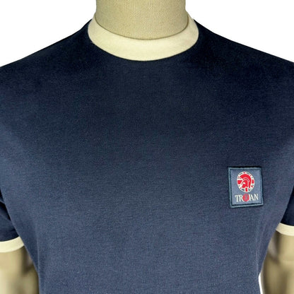 Trojan Records Flag Badged Plain T-Shirt Navy