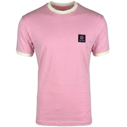 Trojan Records Flag Badged Plain T-Shirt Pink