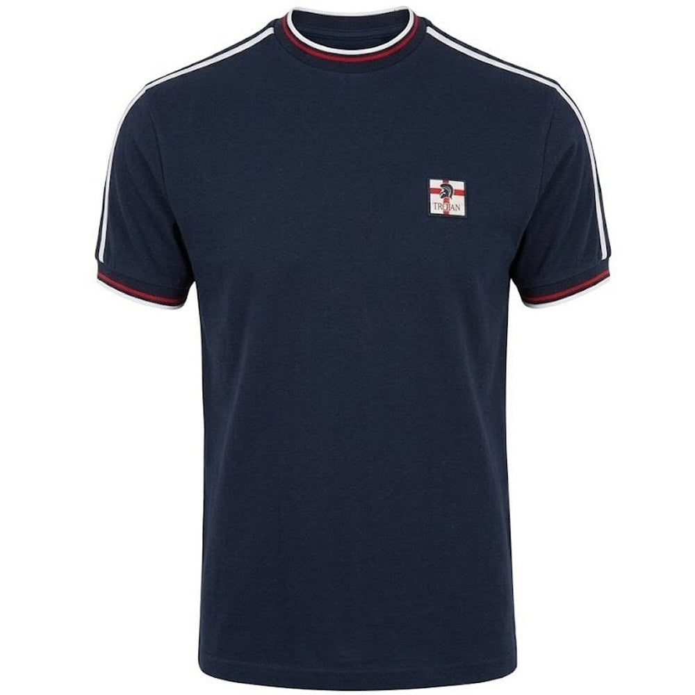 Trojan Records St Georges Flag Badge T-Shirt  Navy