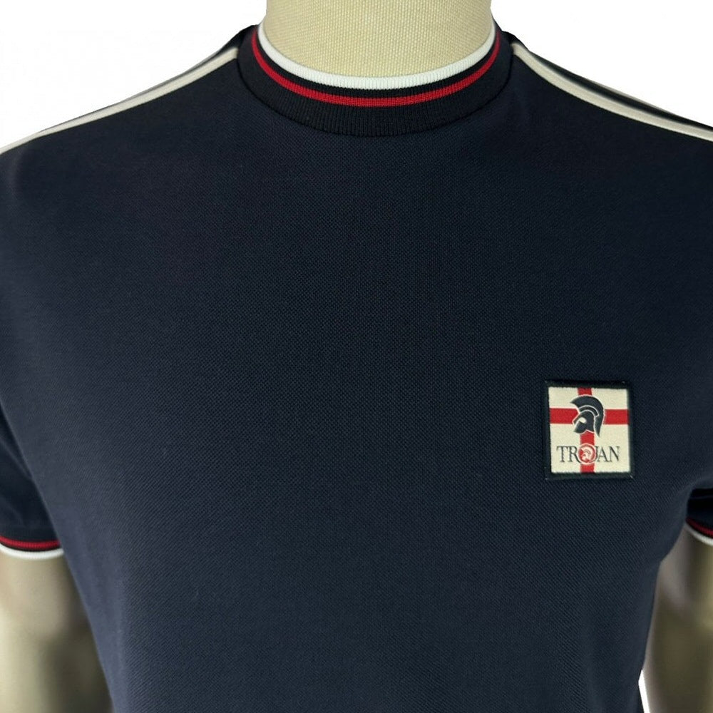 Trojan Records St Georges Flag Badge T-Shirt  Navy