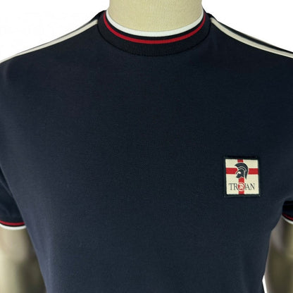 Trojan Records St Georges Flag Badge T-Shirt  Navy