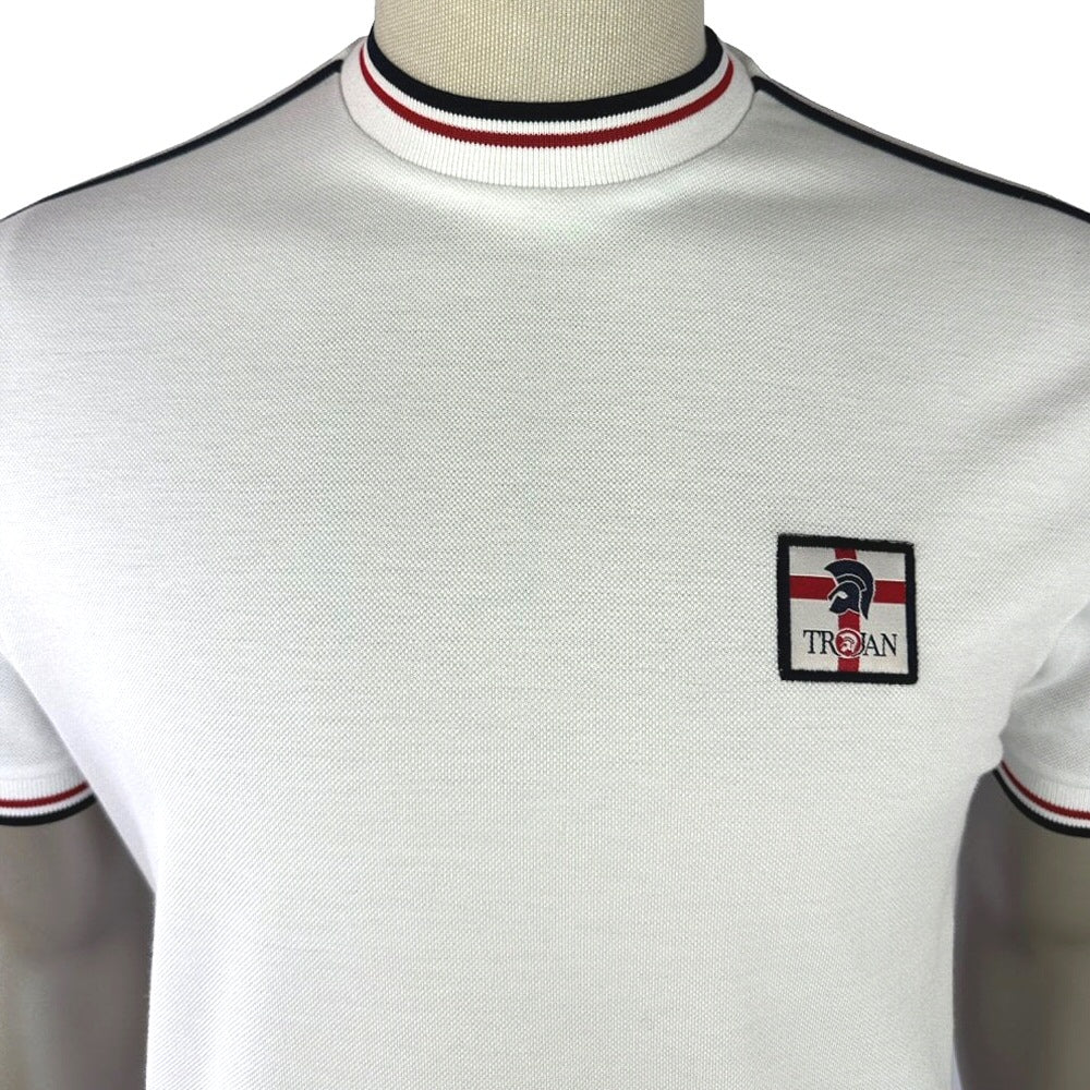 Trojan Records St Georges Flag Badge T-Shirt  White
