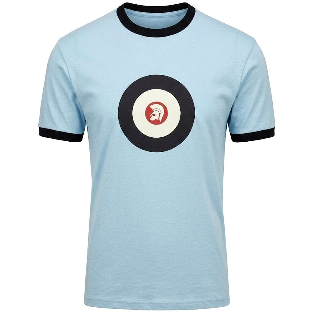 Trojan Records Helmet And Roundel T-Shirt Sky Blue