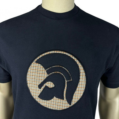 Trojan Records Houndstooth Helmet T-Shirt Navy