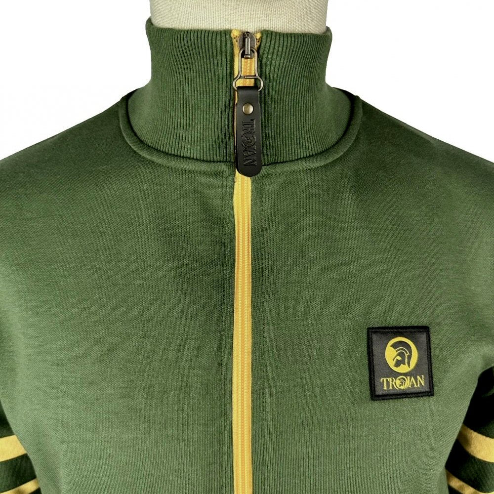 Trojan Records Sleeve Stripe Track Top Olive Green