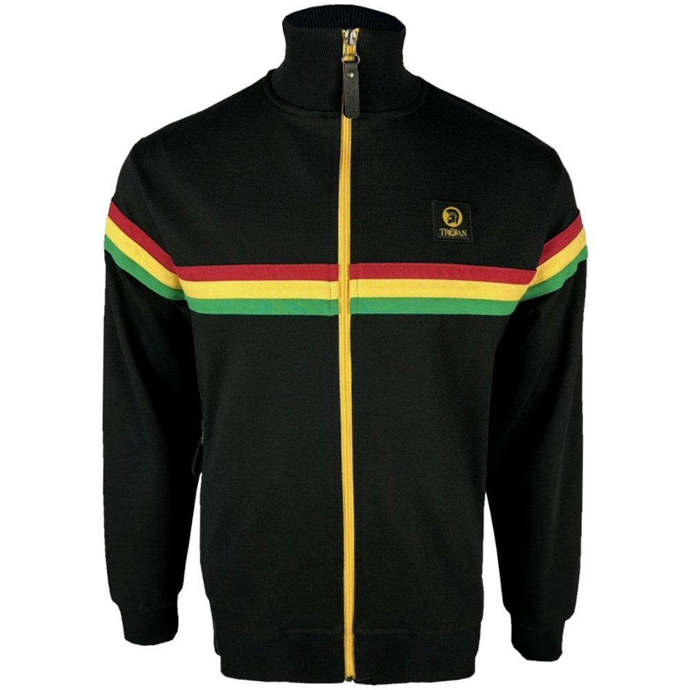 Trojan Records Retro Stripe Track Top Black