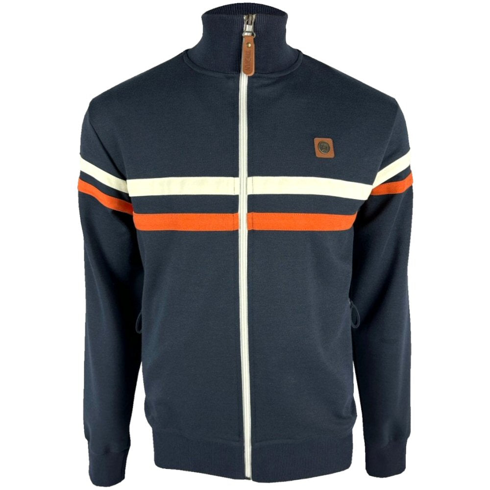 Trojan Records Twin Chest Stripe Track Top Navy