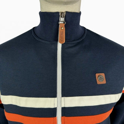Trojan Records Twin Chest Stripe Track Top Navy