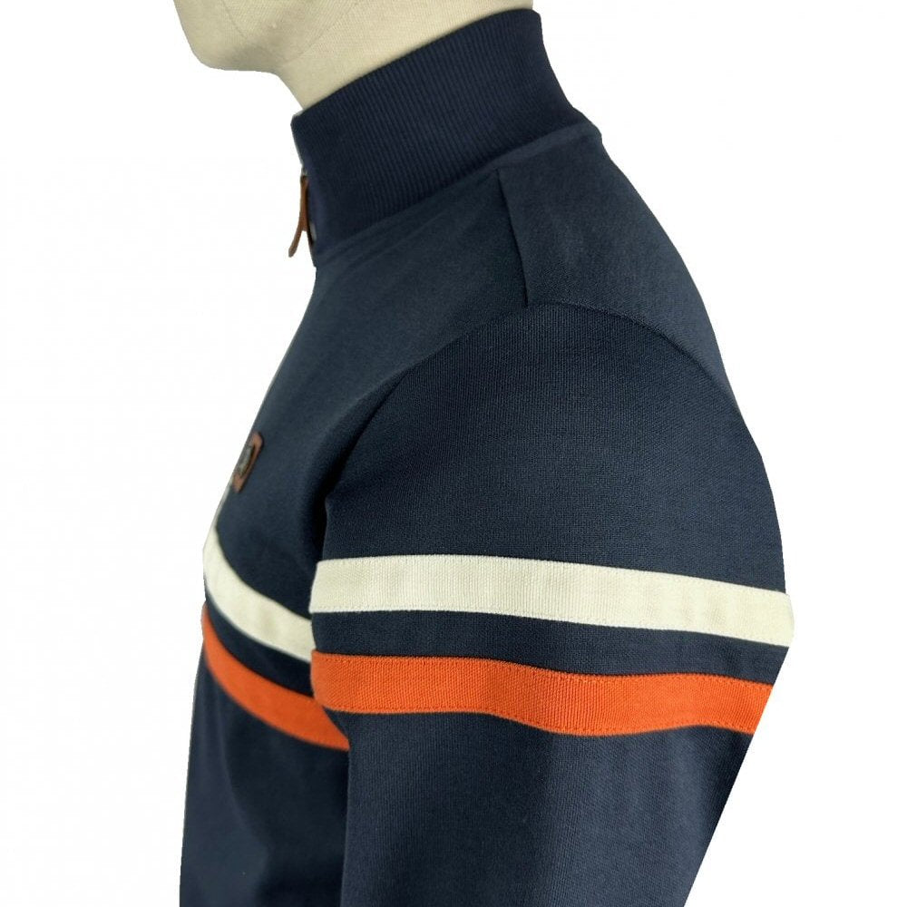 Trojan Records Twin Chest Stripe Track Top Navy