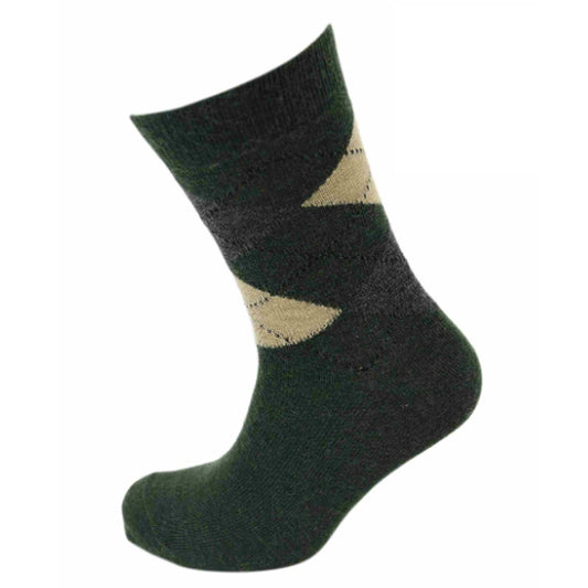 Viyella Quality Wool Mix Argyle Knit Socks Olive Green
