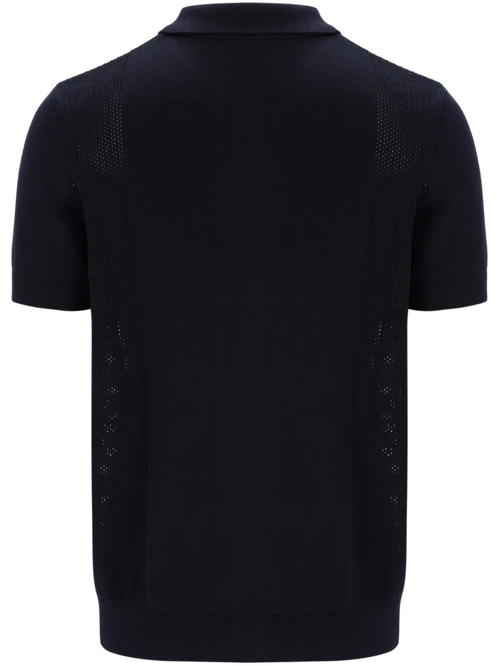 Fila Gold Collection Pointelle Knit Panel Polo Cardi Black