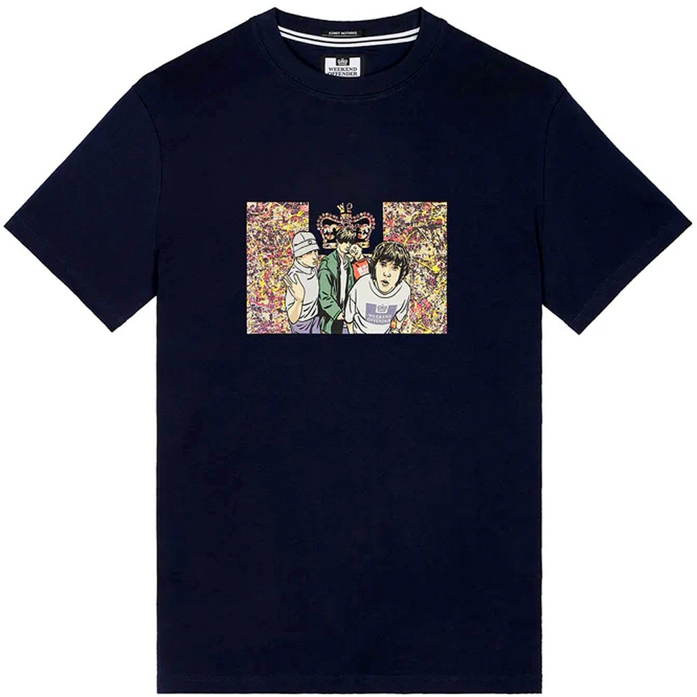 Weekend Offender Stone Roses Print T-Shirt Navy