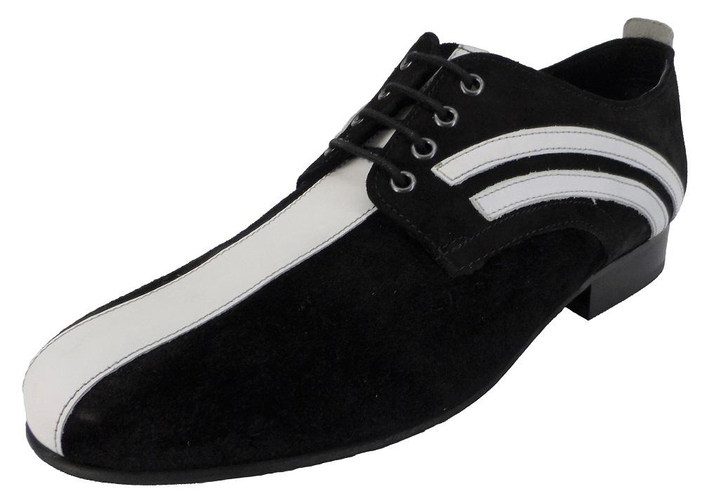 Ikon Original Badger Leather/Suede Shoes in Black and White