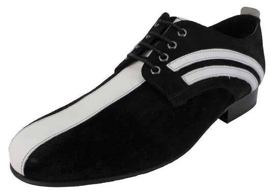 Ikon Original Badger Leather/Suede Shoes in Black and White