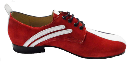 Ikon Original Badger Leather/Suede Shoes in Red White and Blue