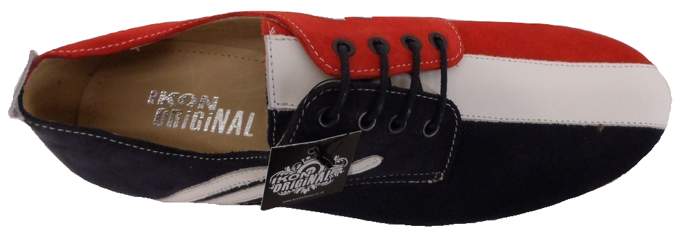 Ikon Original Badger Leather/Suede Shoes in Red White and Blue