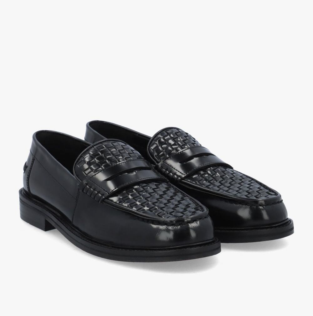 Delicious Junction Brummel Basket Weave Loafer Black