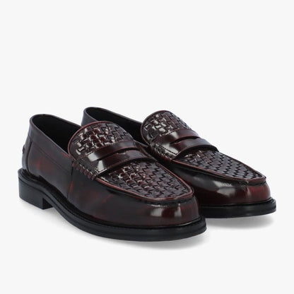 Delicious Junction Brummel Basket Weave Loafer Oxblood
