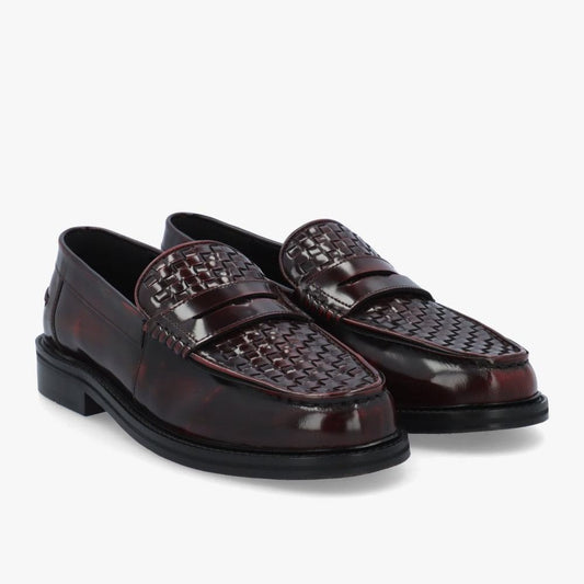 Delicious Junction Brummel Basket Weave Loafer Oxblood