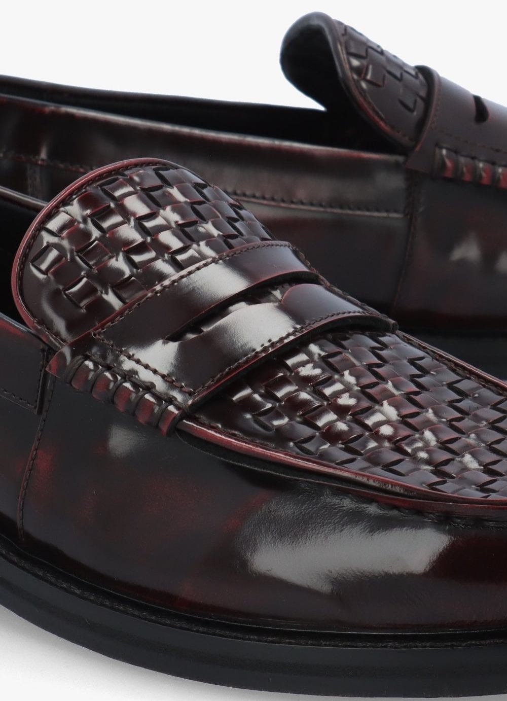 Delicious Junction Brummel Basket Weave Loafer Oxblood