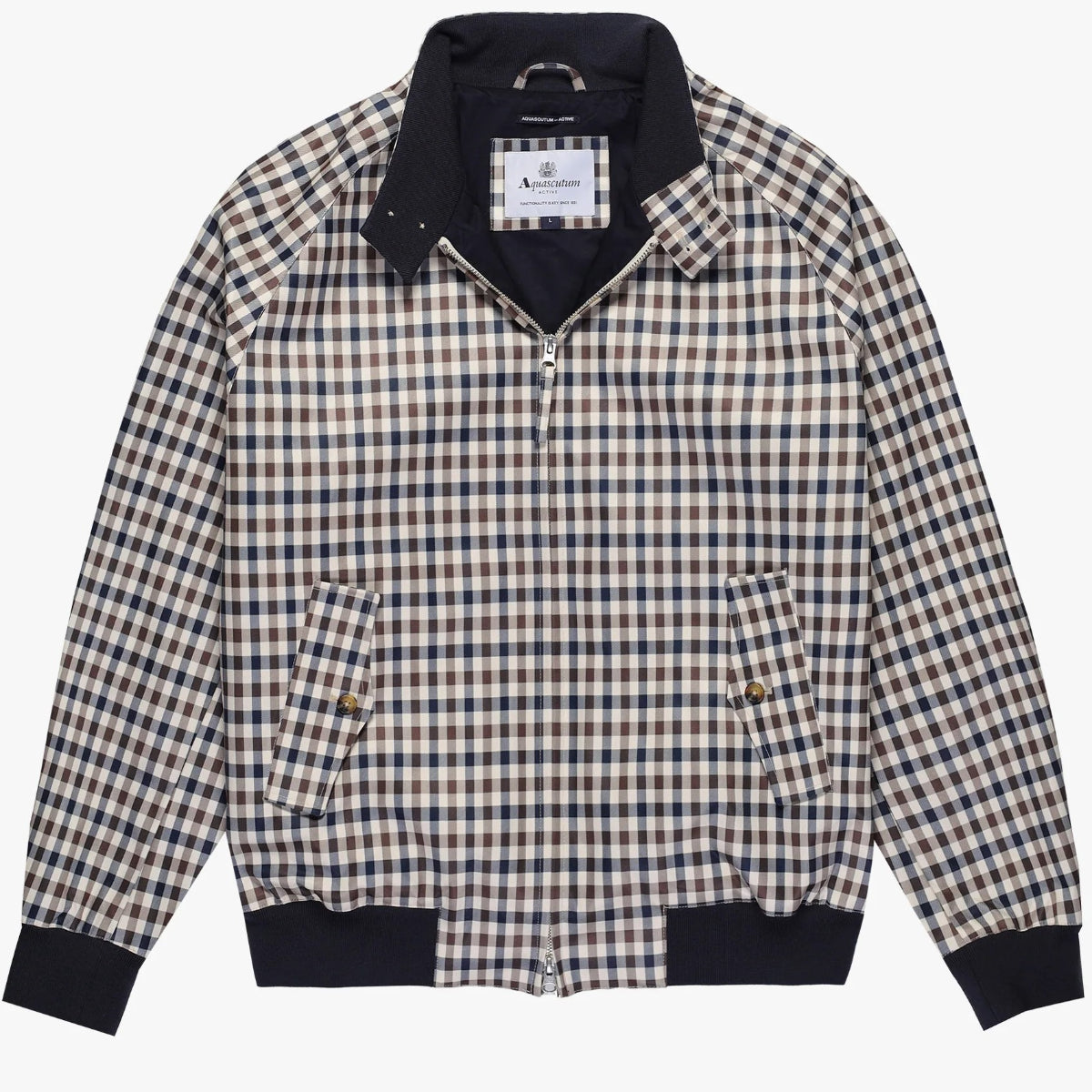 Aquascutum Archival Weatherproof Harrington Jacket Club Check