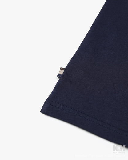 Aquascutum Active Club Check Pocket Plain T-Shirt Navy