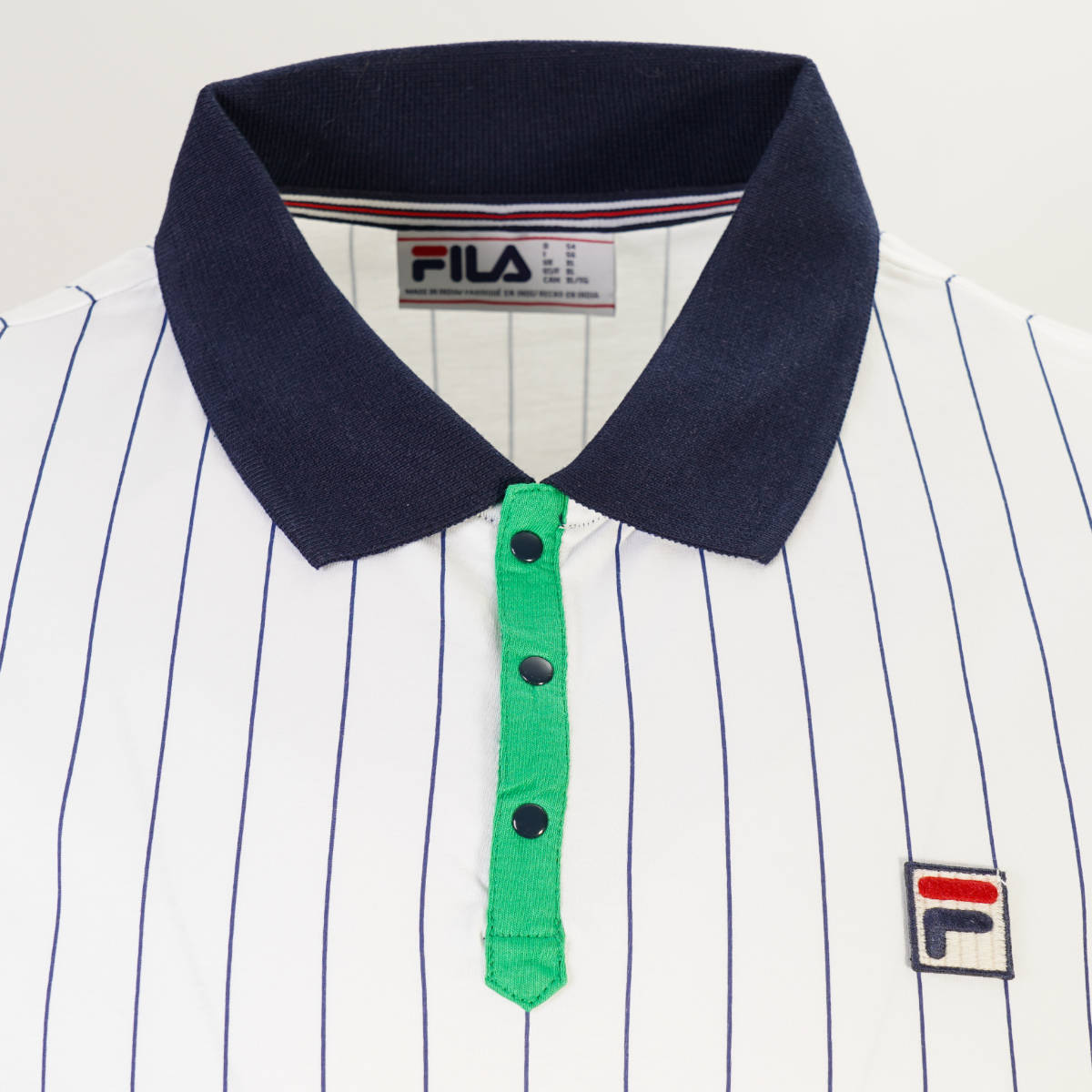 Fila Classic Vintage BB1 Striped Polo Shirt White