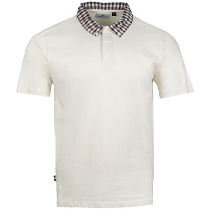 Aquascutum Active Club Check Collar Polo Shirt Ecru