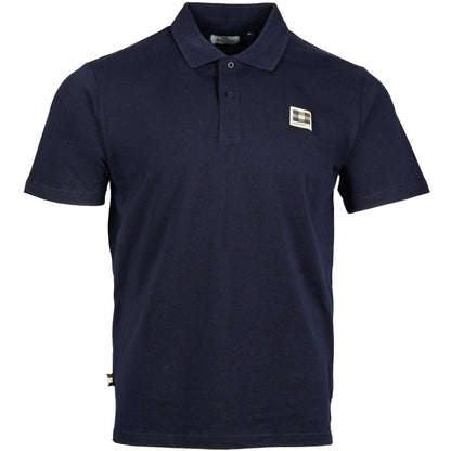 Aquascutum Active Club Check Patch Polo Shirt Navy