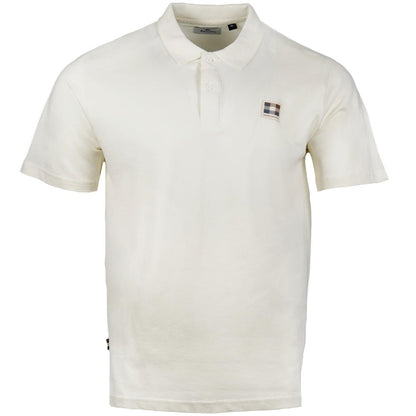 Aquascutum Active Club Check Patch Polo Shirt Ecru