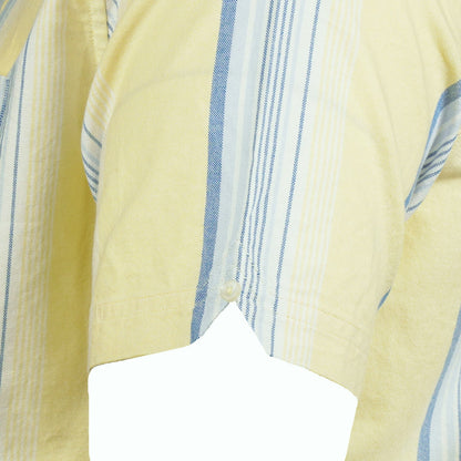 Ben Sherman Short Sleeve Cotton Oxford Stripe Shirt Lemon