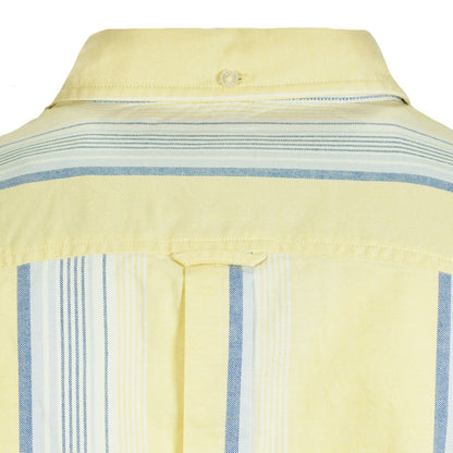 Ben Sherman Short Sleeve Cotton Oxford Stripe Shirt Lemon