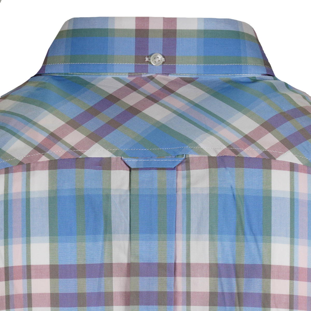 Ben Sherman Short Sleeve Irregular Check Shirt Glacier Blue