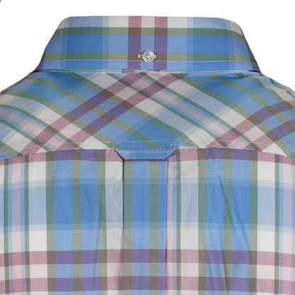 Ben Sherman Short Sleeve Irregular Check Shirt Glacier Blue