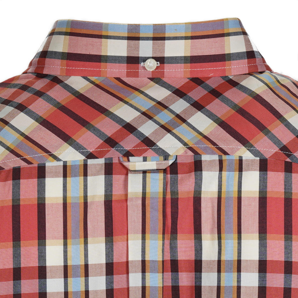 Ben Sherman Short Sleeve Irregular Check Shirt Cerise