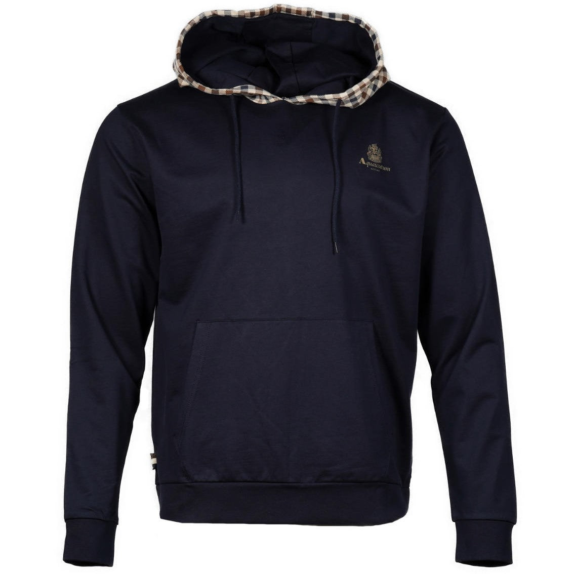 Aquascutum Active Club Check FZ Hoodie Navy