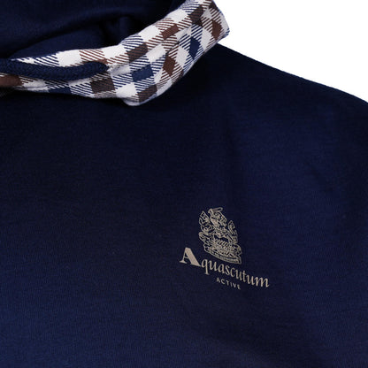 Aquascutum Active Club Check FZ Hoodie Navy