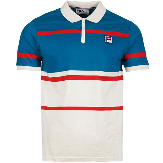 Fila Clarkson Yarn Dyed Stripe Polo Shirt Teal