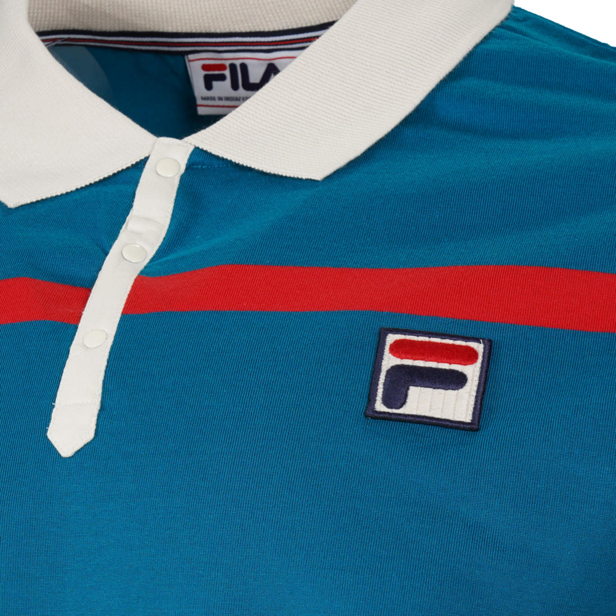 Fila Clarkson Yarn Dyed Stripe Polo Shirt Teal