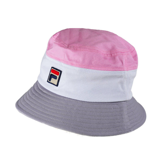 Fila Marco Block Stripe Bucket Hat Pink/White/Grey