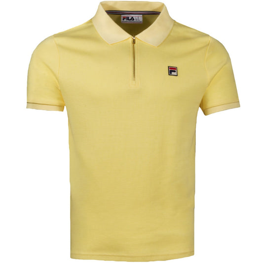 Fila Benjamin Zip Neck Waffle Jersey Polo Lemon