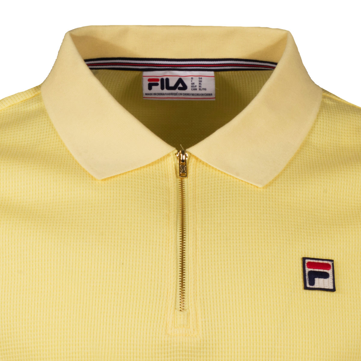 Fila Benjamin Zip Neck Waffle Jersey Polo Lemon